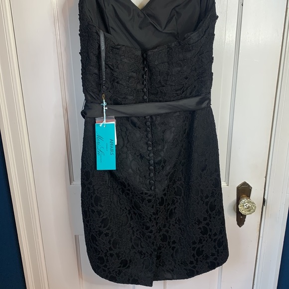 Affairs by Mori Lee Strapless Black Lace Dress 31002 New with tag Sz 16 - Picture 10 of 15